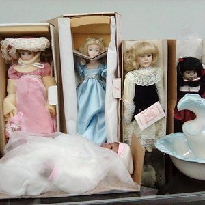 3 Designer Porcelain Collectible  Dolls